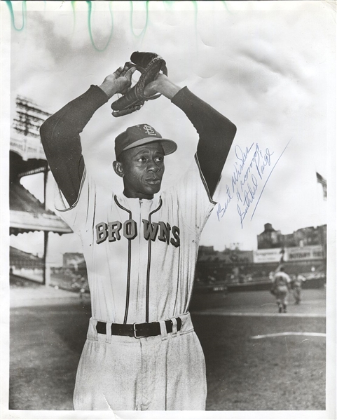 Satchel Paige signed 8x10 Photo Negro League Baseball HOF