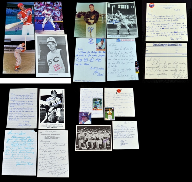Vintage Baseball Autograph Group of Signed Letters & Photos