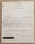 Dick Clark & Joni James Signed 1960 American Bandstand Contract Deceased