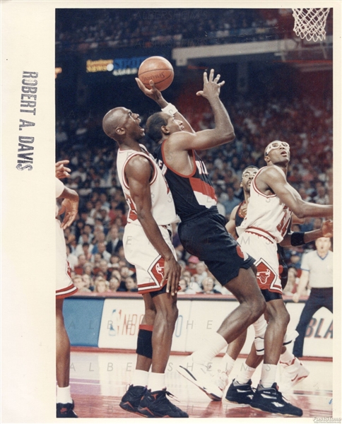 Michael Jordan vs. Clyde Drexler in the 1992 NBA Playoffs Original Photo