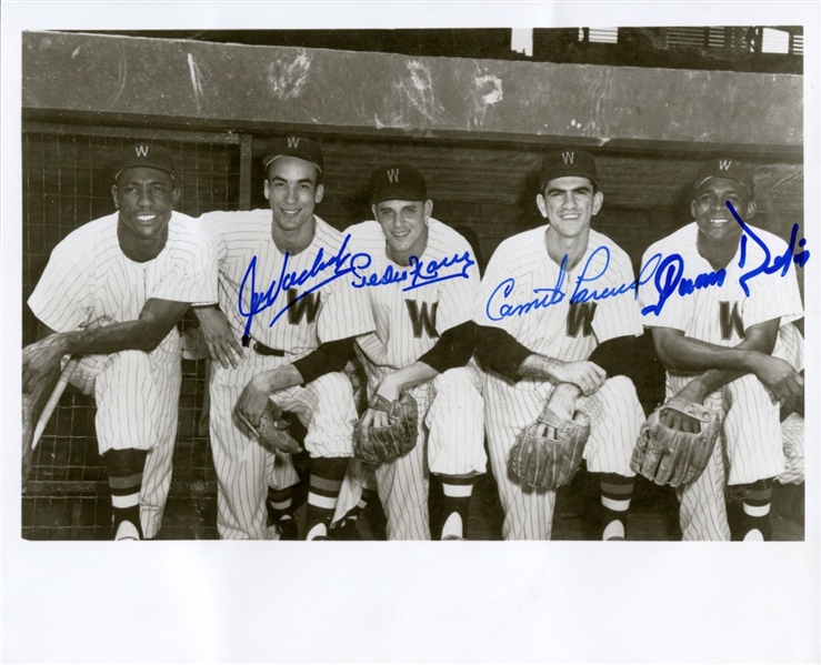 1955 Washington Senators Cuban Baseball Players Signed Photo by 4 – w/ Juan Delis