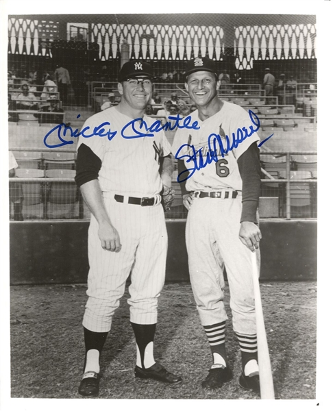 Mickey Mantle & Stan Musial Signed AUTO photo PSA/DNA