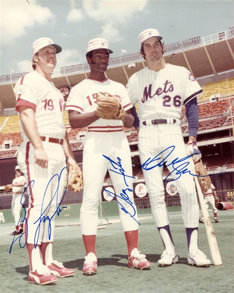 1976 NL All-Stars Signed by 3 – George Foster, Dave Kingman, & Greg Luzinski