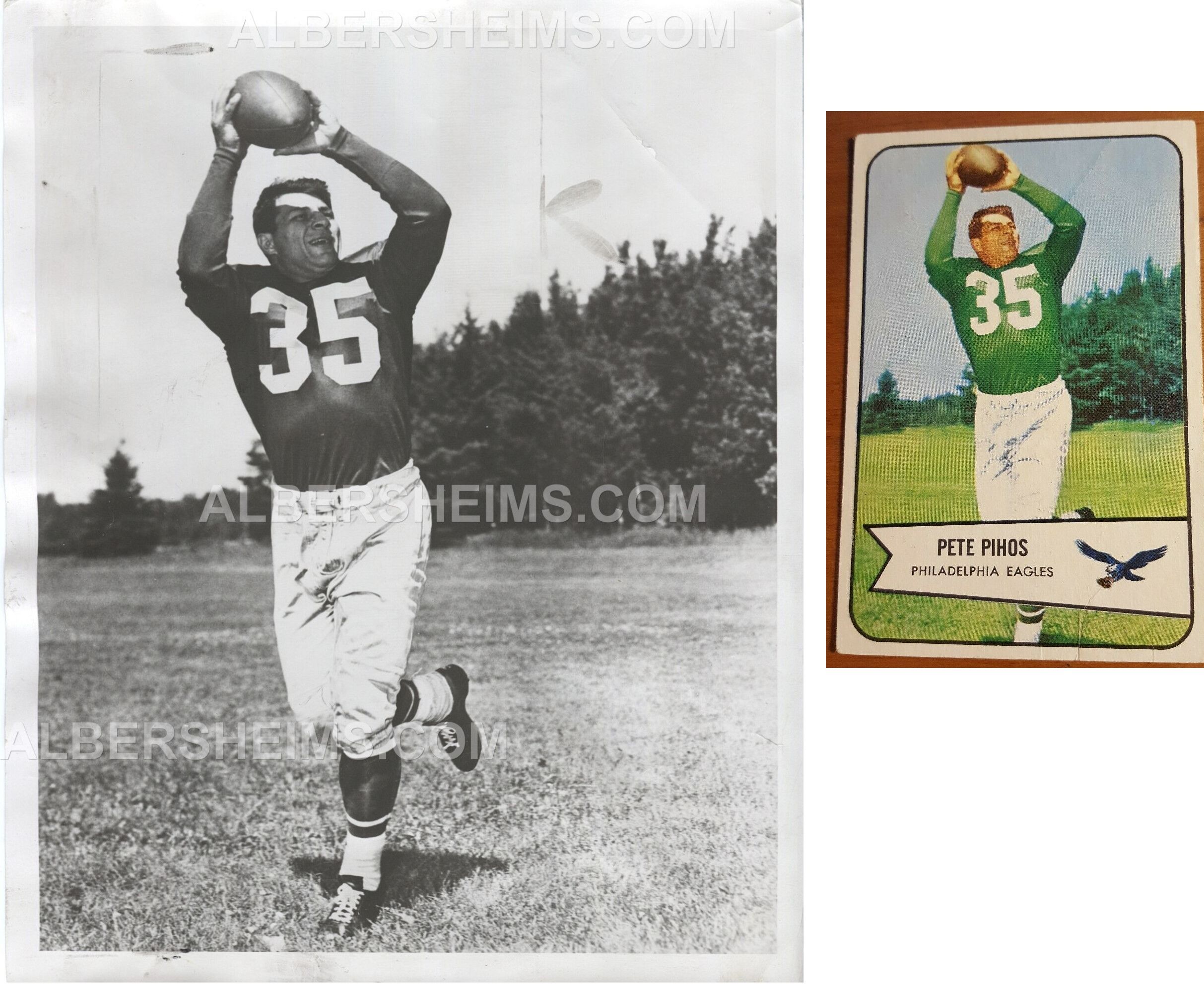 1949 Leaf Regular (Football) Card# 16 #28-Pete Pihos of the