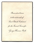George Herman Babe Ruth 1948 Funeral Invitation Ticket LOA