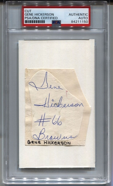 Gene Hickerson Signed Autograph Display Cleveland Browns Pro Football HOF PSA/DNA