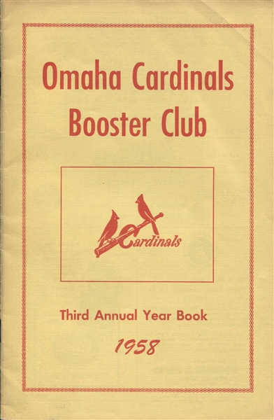 1958 Omaha Cardinals Year Book with Baseball HOFer – Bob Gibson