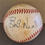 Bob Neal Cleveland Indians and Cleveland Browns Radio/TV broadcaster Signed Baseball