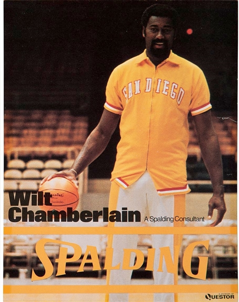 Wilt Chamberlain San Diego Conquistadores ABA Spalding Advertising Poster