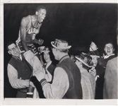 Bill Russell Celebrates 1955 USF NCAA Championship Original Associated Press Photo