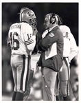 1990 Joe Montana & George Seifert of the San Francisco 49ers Sideline Talk Original TYPE 1 Photo