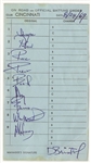 August 24, 1969 Cincinnati Reds Official Batting Order Lineup Card (vs. Pirates) Signed by Dave Bristol 