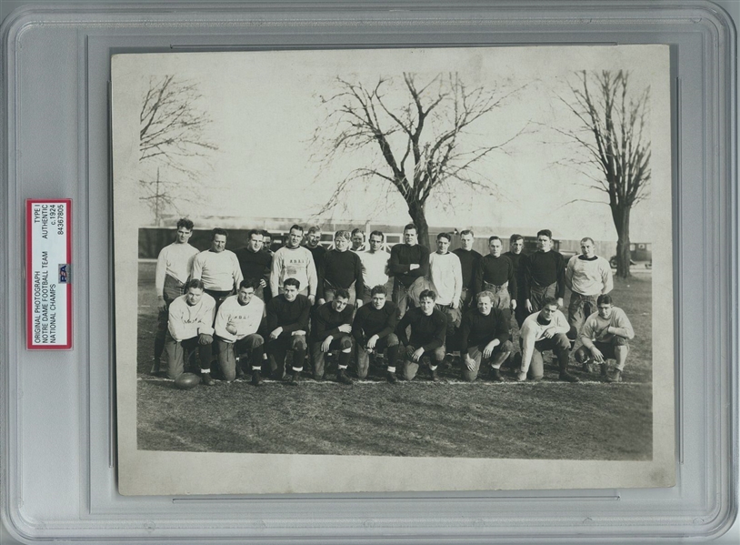 1924 Notre Dame Football National Championship Team Original TYPE 1 photo PSA/DNA LOA
