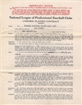 Joe Vitter Signed AUTO 1936 Chicago Cubs Baseball Contract w/ Phillip Wrigley & Joe Martina (D.1962)