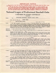 Johnny Gill Signed AUTO 1936 Chicago Cubs Baseball Contract w/ Phillip Wrigley