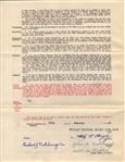 Johnny Hutchings (D1963) Signed AUTO 1936 Chicago Cubs Baseball Contract w/ Phillip Wrigley
