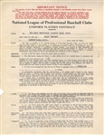 Clay Bryant Signed AUTO 1936 Chicago Cubs Baseball Contract w/ Phillip Wrigley