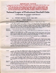 Frank Demaree (D1958) Signed AUTO 1936 Chicago Cubs Baseball Contract w/ Phillip Wrigley