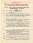 George Tuck Stainback Signed AUTO 1936 Chicago Cubs Baseball Contract w/ Phillip Wrigley