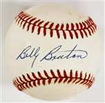 Billy Bruton Single Signed AUTO AL (Bobby Brown) baseball 1957-58 Milwaukee Braves D.1995 BAS COA