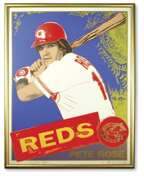 1985 Pete Rose Original Screenprint #7 of 50 by Andy Warhol Signed by Both