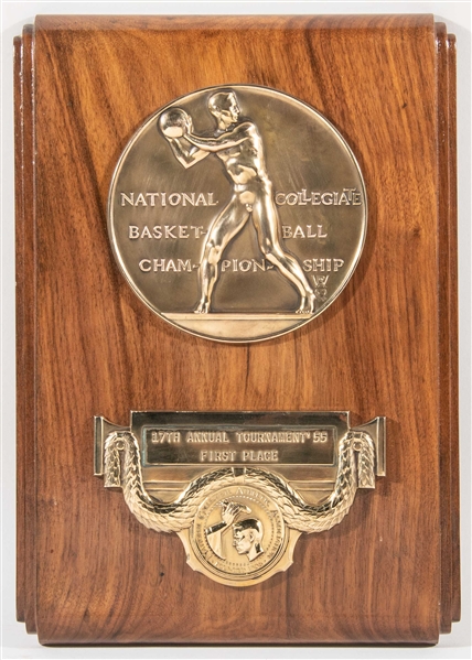 Bill Russell – 1955 NCAA Basketball Championship Award Plaque Trophy /w Bill Russell LOA
