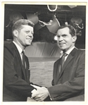 John F. Kennedy & Richard Nixon Face Off for 1960 Presidential Debate Original Press photo