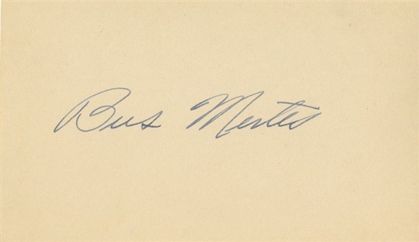 Bus Mertes Signed AUTO 3x5 index card U of Iowa Baltimore Colts NY Giants D.2002