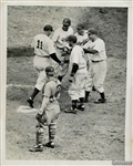 1941 Brooklyn Dodgers Dixie Walker Celebrates Grand Slam Home Run vs Pirates Original Press Photo