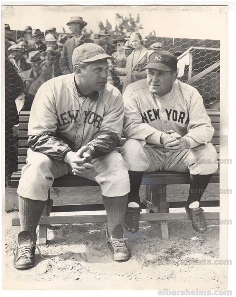 Bill Terry & Joe McCarthy Baseball HOF Managers Meet Again Original TYPE 1 photo PSA LOA