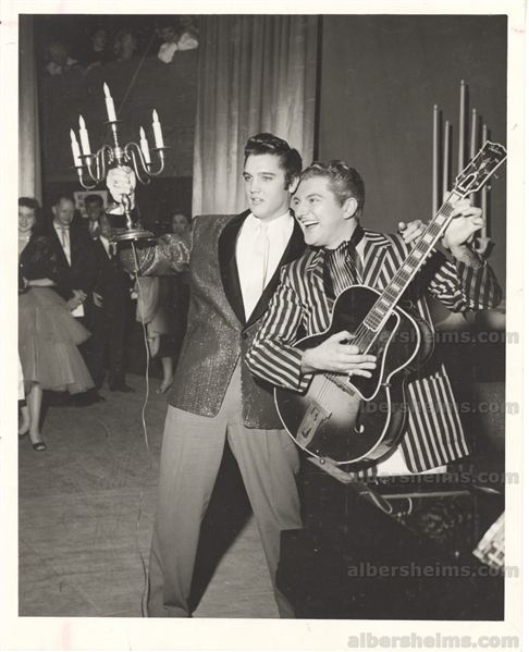 1956 Elvis & Liberace Duet in Las Vegas Original Type 1 Photo PSA/DNA LOA