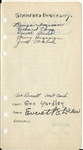 1949-50 Stanford Basketball Team Signed AUTO Sheet /w Everett Dean