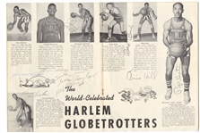 1953-54 Harlem Globetrotters Team Signed AUTO Program /w Junius Kellogg & Boid Buie