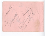 1953 Cleveland Browns Signed AUTO album page /w Don Steinbrunner & Warren Lahr