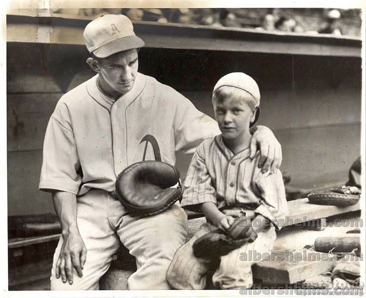 Philadelphia Athletics Star Mickey Cochrane with Son Original 1931 Photo