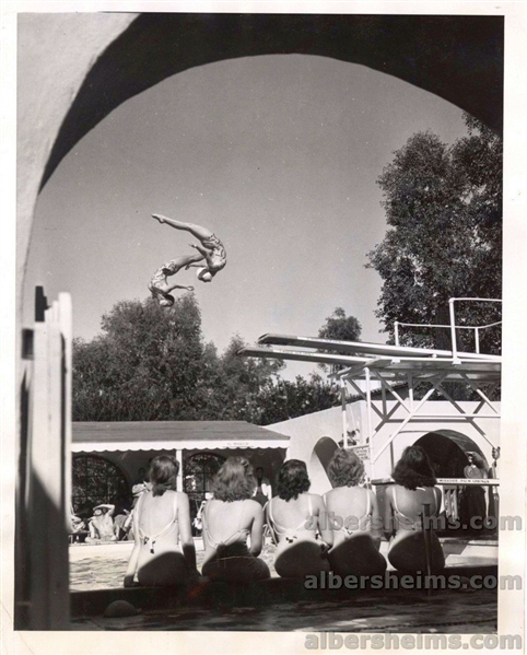 1940 Synchronized Diving Marjorie Gestring Ruth Jump Palm Springs Original TYPE 1 Photo PSA/DNA LOA