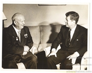 John F. Kennedy & Nikita Khrushchev 1961 Vienna Summit Original Press Photo