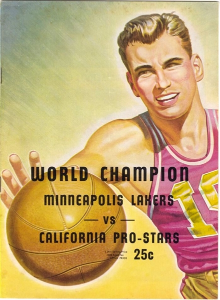 Minneapolis Lakers vs Cal Pro Stars Program – May 4, 1952 Featuring George Mikan &  Don Barksdale 