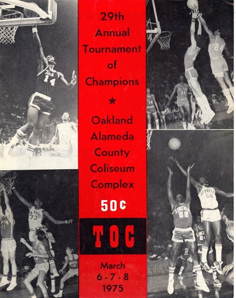 1975 California Tournament of Champions High School Basketball Program /w Bill Cartwright
