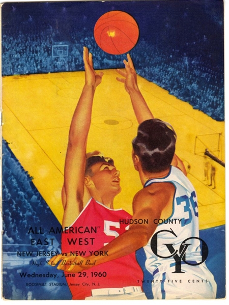 1960 East vs West High School Basketball All-Star Game Program  – Connie Hawkins Roger Brown John Thompson