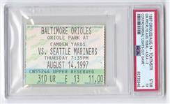 1997 Cal Ripken Jr. “Lights Out Game” Orioles vs. Mariners 8/14 Ticket Stub PSA 5