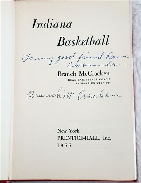 Branch McCracken Basketball HOF Indiana Coach D. 1970 Signed 1st Edition Book PSA/DNA