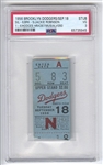 1956 Brooklyn Dodgers vs Cardinals 9/18 Gil Hodges HR #267 Stan Musial HR #350 PSA Pop 1