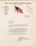 Joe Carr Signed AUTO letter D.1939 Pro Football HOF Autograph PSA/DNA LOA