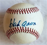 Hank Aaron Vintage Single Signed AUTO NL (Feeney) baseball JSA COA