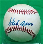 Hank Aaron Vintage Single Signed AUTO NL (Feeney) baseball JSA COA
