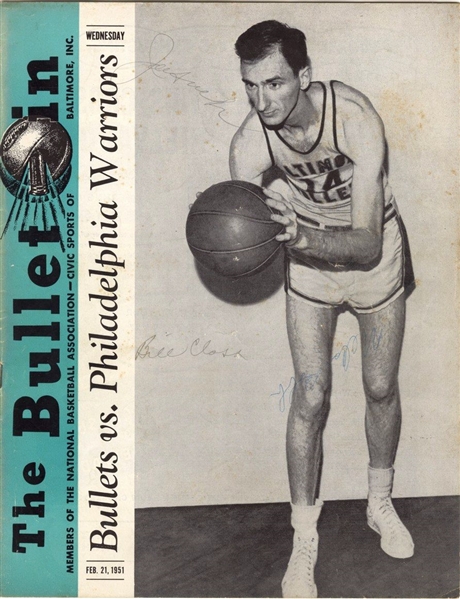 1951 Baltimore Bullets vs Philadelphia Warriors  2/22 Multi-Signed AUTO program /w Joe Fulks