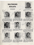 1952 Baltimore Bullets vs Milwaukee Hawks 3/10 Team Signed AUTO by 11 program /w Don Barksdale