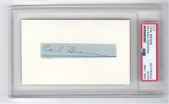Carl Braun cut signature AUTO 3x5 index card NY Knicks Boston Celtics Basketball HOF PSA/DNA