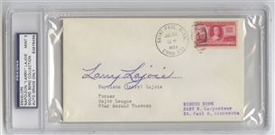 Napolean Larry Lajoie Signed Postmarked Postal cover from 1950 Baseball HOF PSA/DNA AUTO Grade 9 